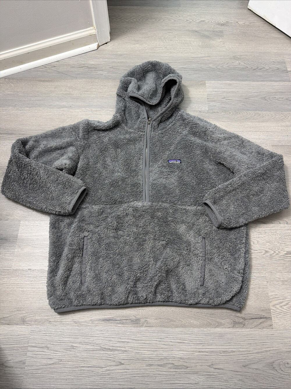 Patagonia Los Gatos Hoodie Women’s XL Fleece Pullover Gray 1/2 Half Zip